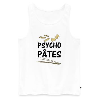 Psycho Pâtes - Débardeur bio Premium Homme - blanc - Devant - AI Model Male 178 light (178cm)