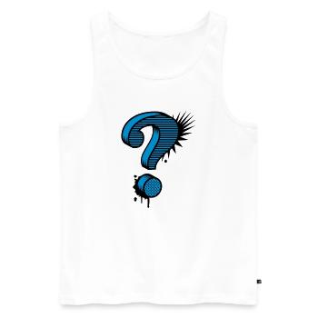 A question mark graffiti - Men's Premium Organic Tank Top - white - Front - AI Model Male 178 light (178cm)