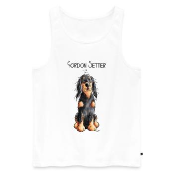 Funny Gordon Setter - Hund - Comic - Hunderasse - Männer Premium Bio Tank Top - Weiß - Vorne - Michal (187cm)