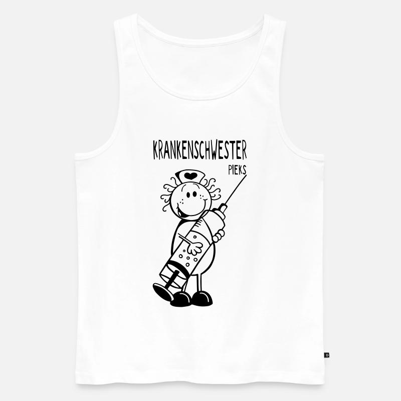 Krankenschwester mit Spritze - Geschenk - Männer Premium Bio Tank Top - Weiß
