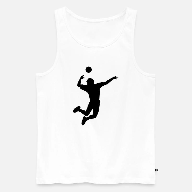 Volleyball gesprungen Schlag oder Service - Männer Premium Bio Tank Top - Weiß