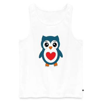Eule blaue Eule  - Männer Premium Bio Tank Top - Weiß - Vorne - Michal (187cm)