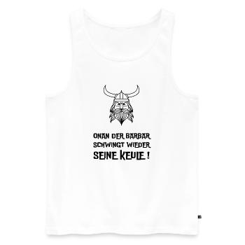 Onan der Barbar - Männer Premium Bio Tank Top - Weiß - Vorne - AI Model Male 178 light (178cm)