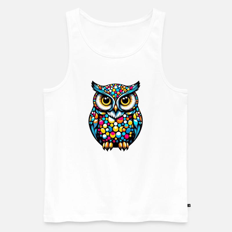 Eule - Männer Premium Bio Tank Top - Weiß
