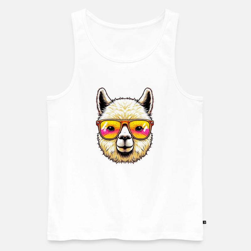Alpaka - Männer Premium Bio Tank Top - Weiß