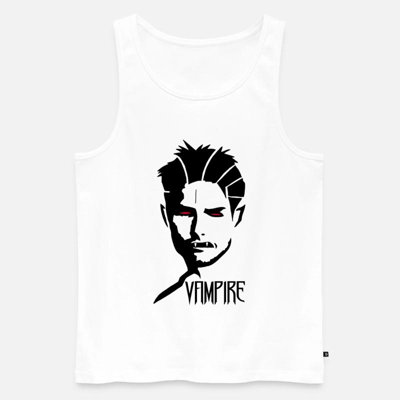 Männlicher Vampir - Männer Premium Bio Tank Top - Weiß