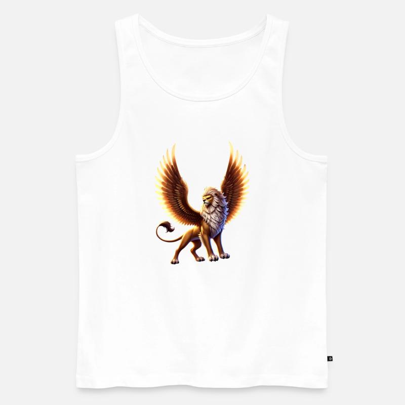 Flammenlöwe mit Flügeln - Männer Premium Bio Tank Top - Weiß