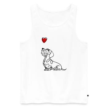 Rauhaa dachshund with heart, dachshund with heart. - Men's Premium Organic Tank Top - white - Front - Michal (187cm)