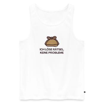 I solve puzzles, no problems - Men's Premium Organic Tank Top - white - Front - AI Model Male 178 light (178cm)