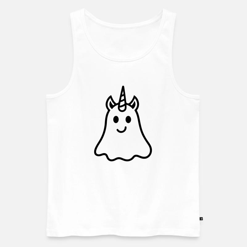 Unicorn Ghost - Männer Premium Bio Tank Top - Weiß
