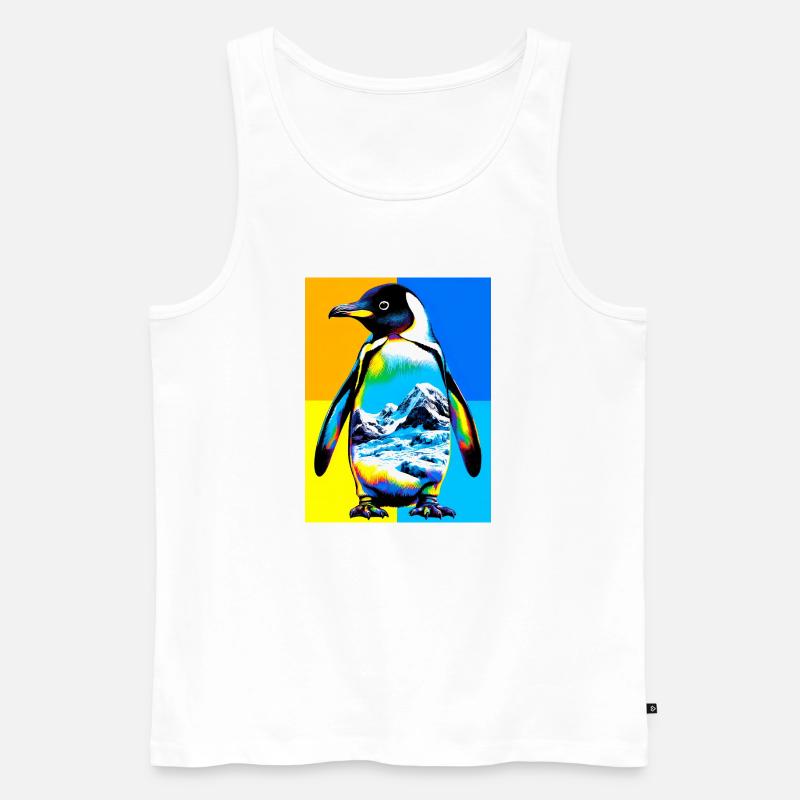 Pinguin - Männer Premium Bio Tank Top - Weiß