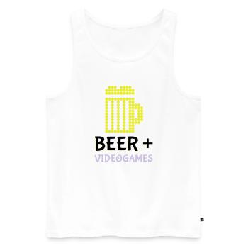 Jeux vidéo Pixel Beer - Débardeur bio Premium Homme - blanc - Devant - Michal (187cm)
