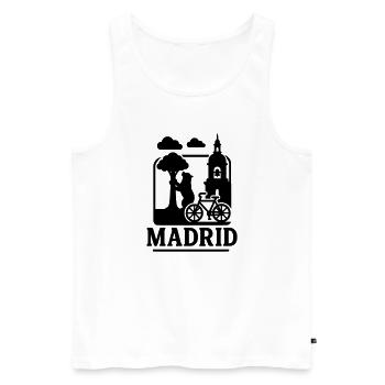 Madrid Landmarks - Men's Premium Organic Tank Top - white - Front - AI Model Male 178 light (178cm)