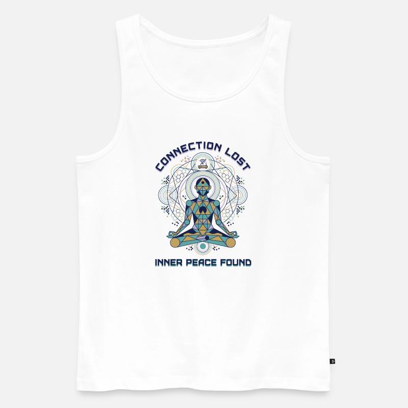 Connection Lost - Inner Peace Found - Männer Premium Bio Tank Top - Weiß