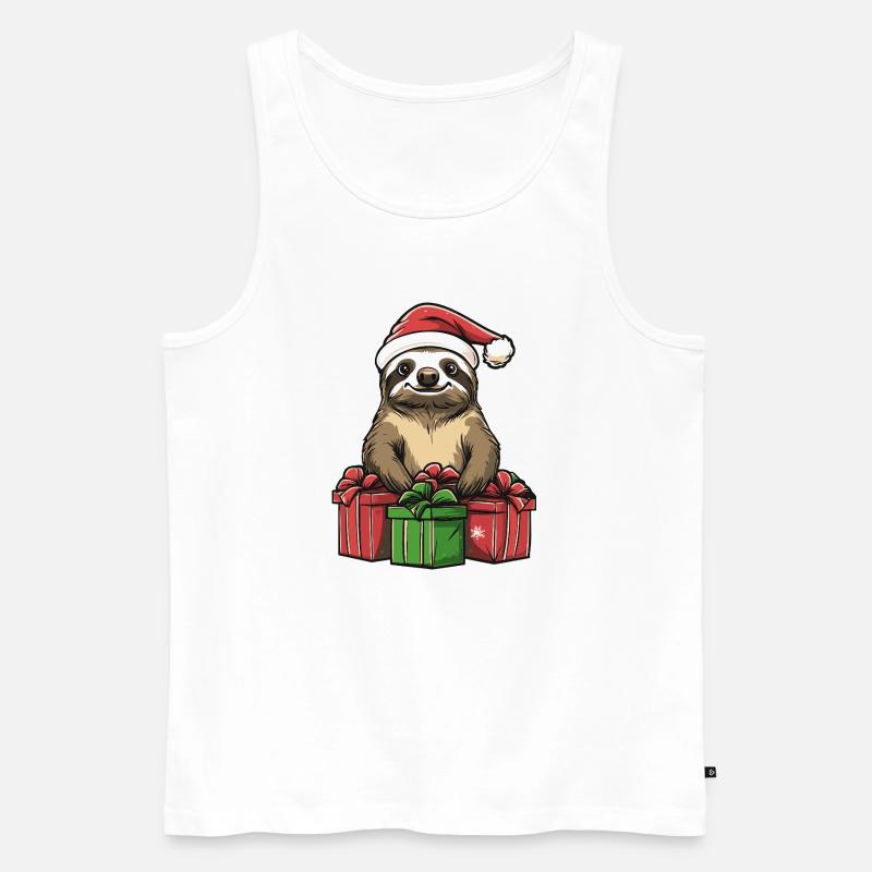 Faultier Weihnachten Geschenke - Männer Premium Bio Tank Top - Weiß