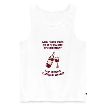 T-shirt drôle de vin (Passe-moi le vin !) - Débardeur bio Premium Homme - blanc - Devant - Michal (187cm)