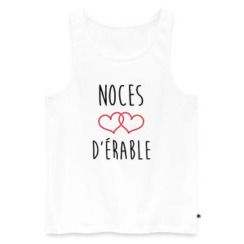 Noces d'Érable 58 ans de mariage - Débardeur bio Premium Homme - blanc - Devant - Michal (187cm)