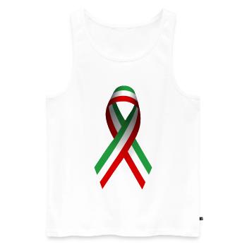 Peace for Iran - Ribbon - Men's Premium Organic Tank Top - white - Front - AI Model Male 178 light (178cm)