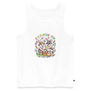 Hosterhasen Familie -Eier Sammler - Männer Premium Bio Tank Top - Weiß - Vorne - AI Model Male 178 light (178cm)