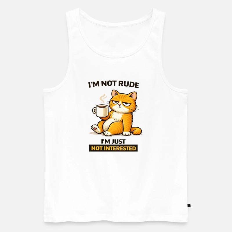 Mürrische Katzenkaffee-Einstellung - Männer Premium Bio Tank Top - Weiß