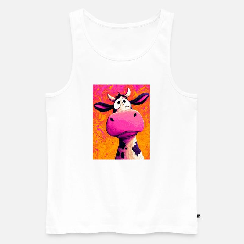 Kuh - Männer Premium Bio Tank Top - Weiß