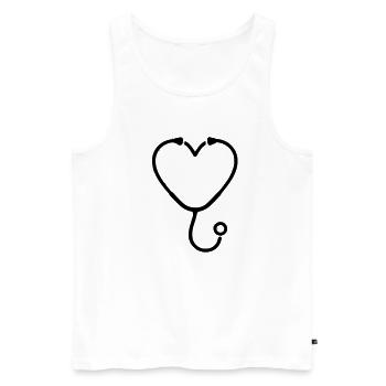 Stethoskop Herz Medizin Outline - Männer Premium Bio Tank Top - Weiß - Vorne - AI Model Male 178 light (178cm)