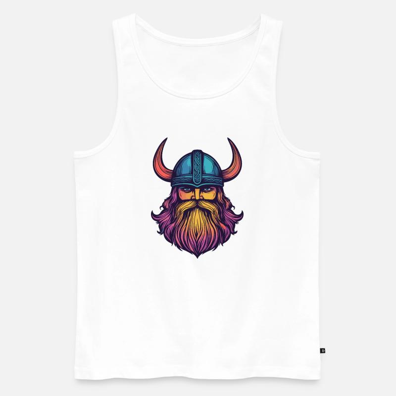 Wikinger Helm - Männer Premium Bio Tank Top - Weiß