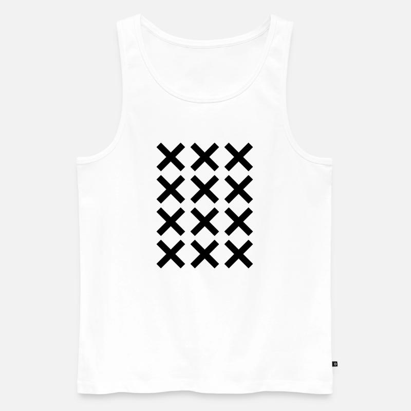 X pattern grid design - Men's Premium Organic Tank Top - white