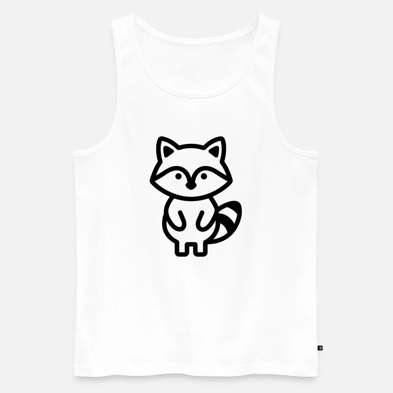 Waschbär - Männer Premium Bio Tank Top - Weiß