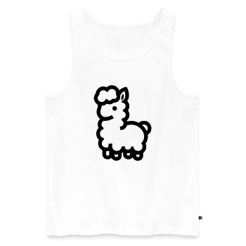 Alpaka - Männer Premium Bio Tank Top - Weiß - Vorne - Michal (187cm)