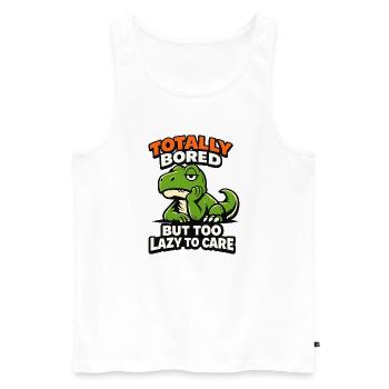 Seriously Bored Dinosaur - Männer Premium Bio Tank Top - Weiß - Vorne - Michal (187cm)