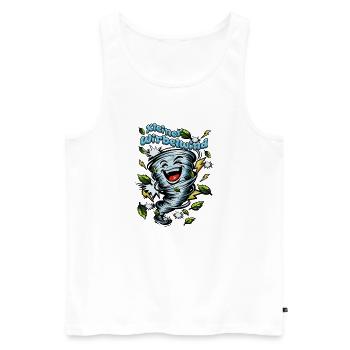 Kleiner Wirbelwind Lachender Tornado - Männer Premium Bio Tank Top - Weiß - Vorne - Michal (187cm)
