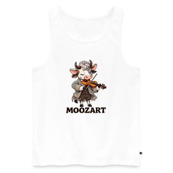 Cute Cow Mozart Wortspiel Klassische Musik Geiger Kunst - Männer Premium Bio Tank Top - Weiß - Vorne - Michal (187cm)