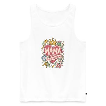 Mama Chefin vom Familienchaos - Männer Premium Bio Tank Top - Weiß - Vorne - Michal (187cm)
