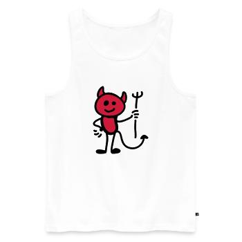Kleiner Teufel - Männer Premium Bio Tank Top - Weiß - Vorne - Michal (187cm)