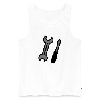 tools - Men's Premium Organic Tank Top - white - Front - Michal (187cm)