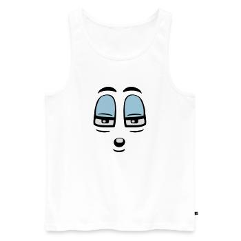 Skeptical Comic Face Judgmental Gaze - Men's Premium Organic Tank Top - white - Front - AI Model Male 178 light (178cm)