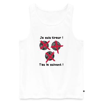 petanque tireur boule suivant2 - Débardeur bio Premium Homme - blanc - Devant - AI Model Male 178 light (178cm)