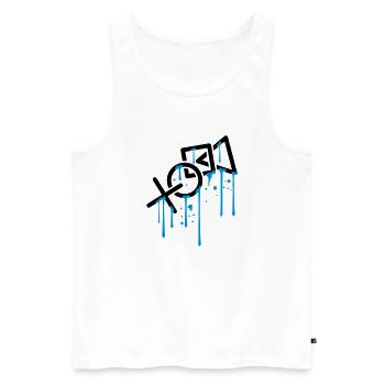 wet drip graffiti controller silhouette cool X vie - Men's Premium Organic Tank Top - white - Front - AI Model Male 178 light (178cm)
