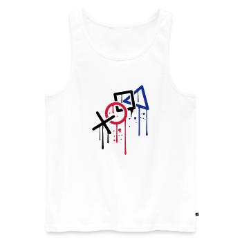 drop graffiti controller silhouette cool x square - Men's Premium Organic Tank Top - white - Front - AI Model Male 178 light (178cm)