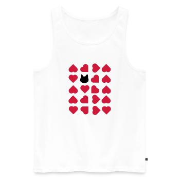 Ich liebe Katzen - Männer Premium Bio Tank Top - Weiß - Vorne - AI Model Male 178 light (178cm)