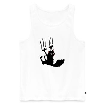 chat noir rebel ! - Débardeur bio Premium Homme - blanc - Devant - Michal (187cm)