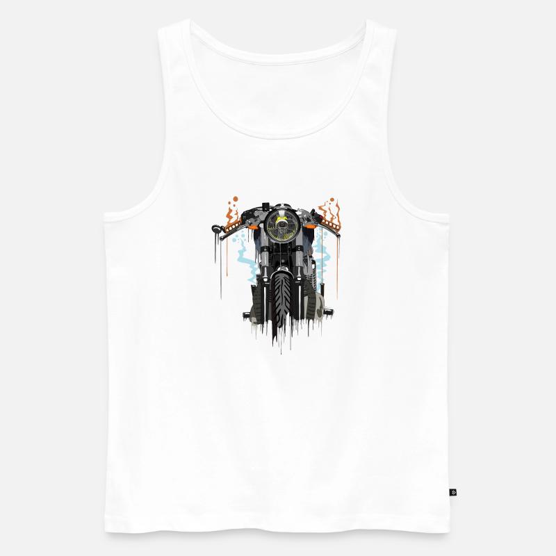 Motorrad - Männer Premium Bio Tank Top - Weiß