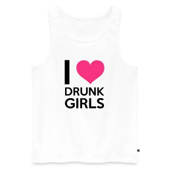 I Love Drunk Girls - Men's Premium Organic Tank Top - white - Front - AI Model Male 178 light (178cm)