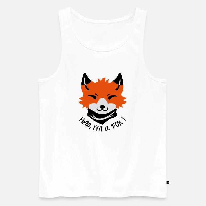 Hallo, ich bin ein Fuchs! - Männer Premium Bio Tank Top - Weiß