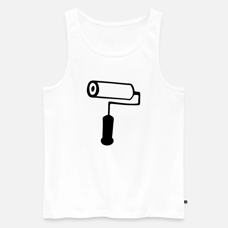 Farbroller - Männer Premium Bio Tank Top - Weiß