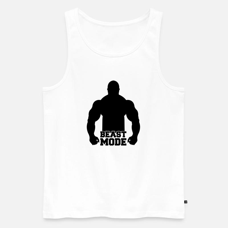 beast_mode - Männer Premium Bio Tank Top - Weiß