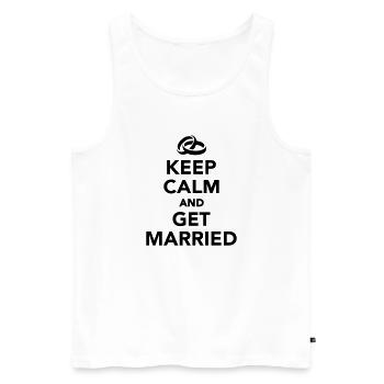 Keep calm and get Married - Men's Premium Organic Tank Top - white - Front - AI Model Male 178 light (178cm)