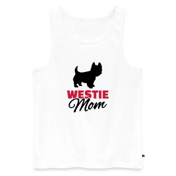 Westie Mom - Men's Premium Organic Tank Top - white - Front - AI Model Male 178 light (178cm)