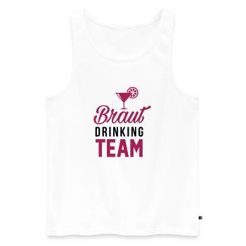 Braut Drinking Team - Team Braut - Männer Premium Bio Tank Top - Weiß - Vorne - AI Model Male 178 light (178cm)